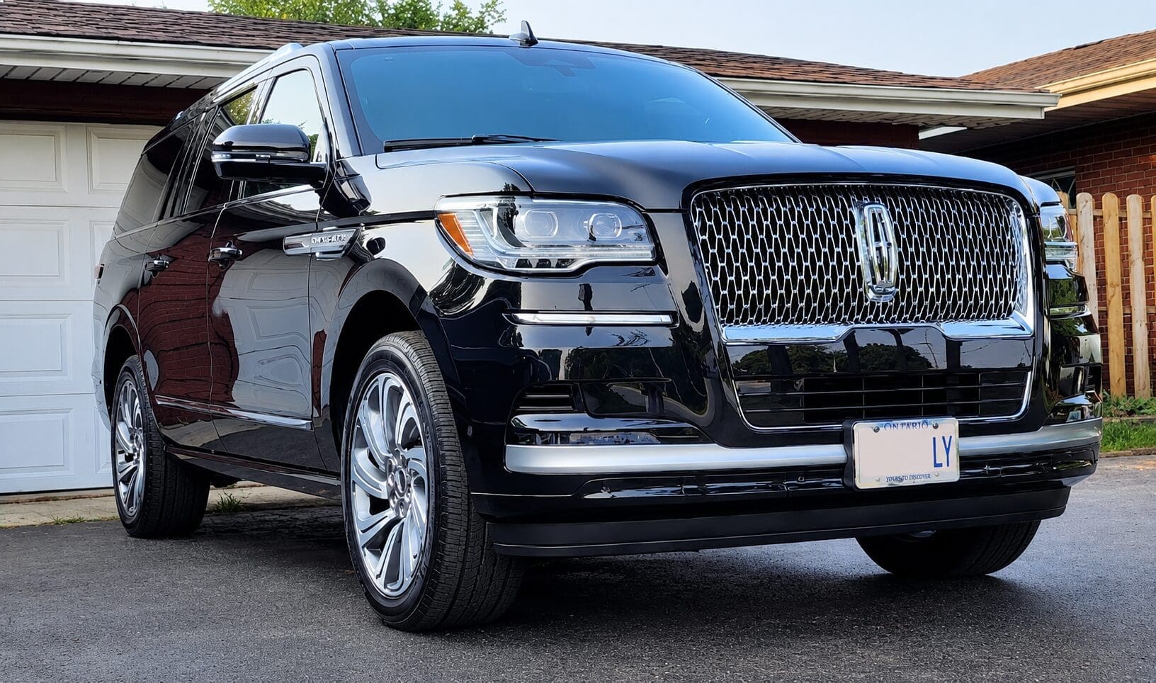 front view of a car in black